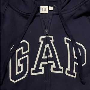 NAVY GAP ZIP UP HOODIE